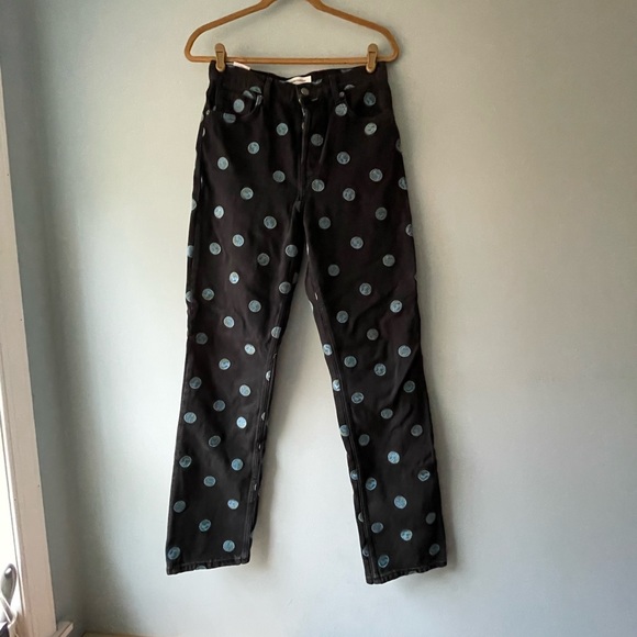 Reformation Earth Embroidered High Rise Straight Jeans 28” - Picture 8 of 13